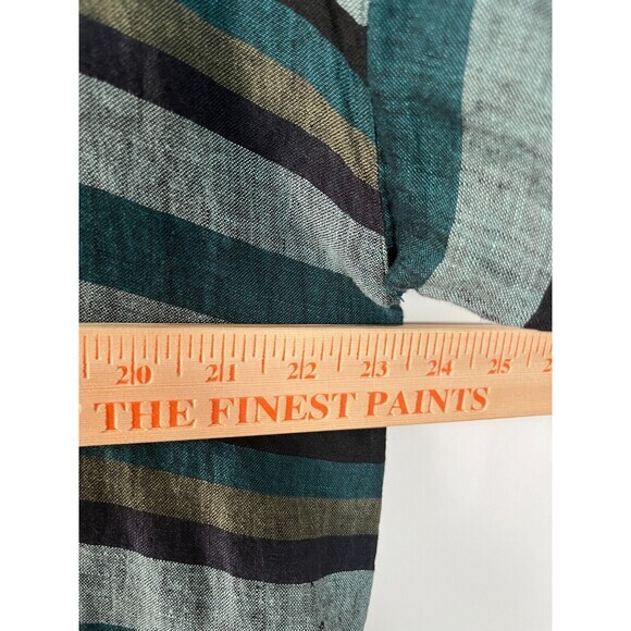 Eileen Fisher Organic Linen Shift Dress‎ Stripe Women PL Beachy Boxy Teal - Picture 3 of 7